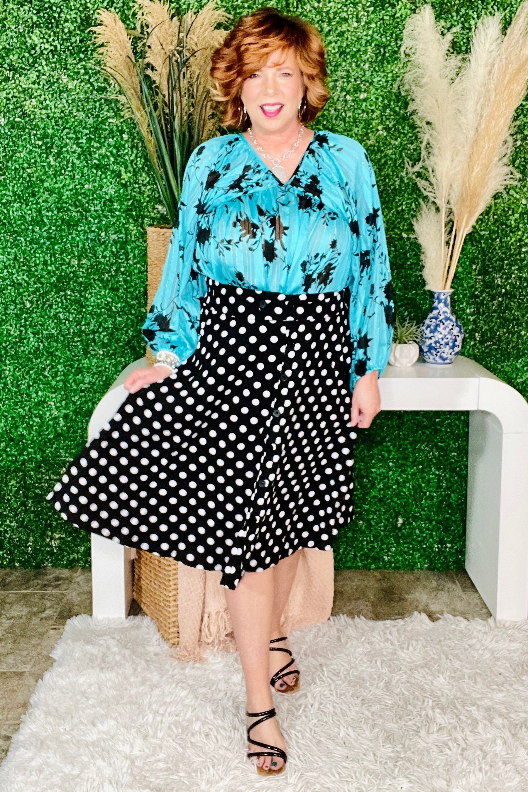 All Class Polka Dot Skirt - SK001BW