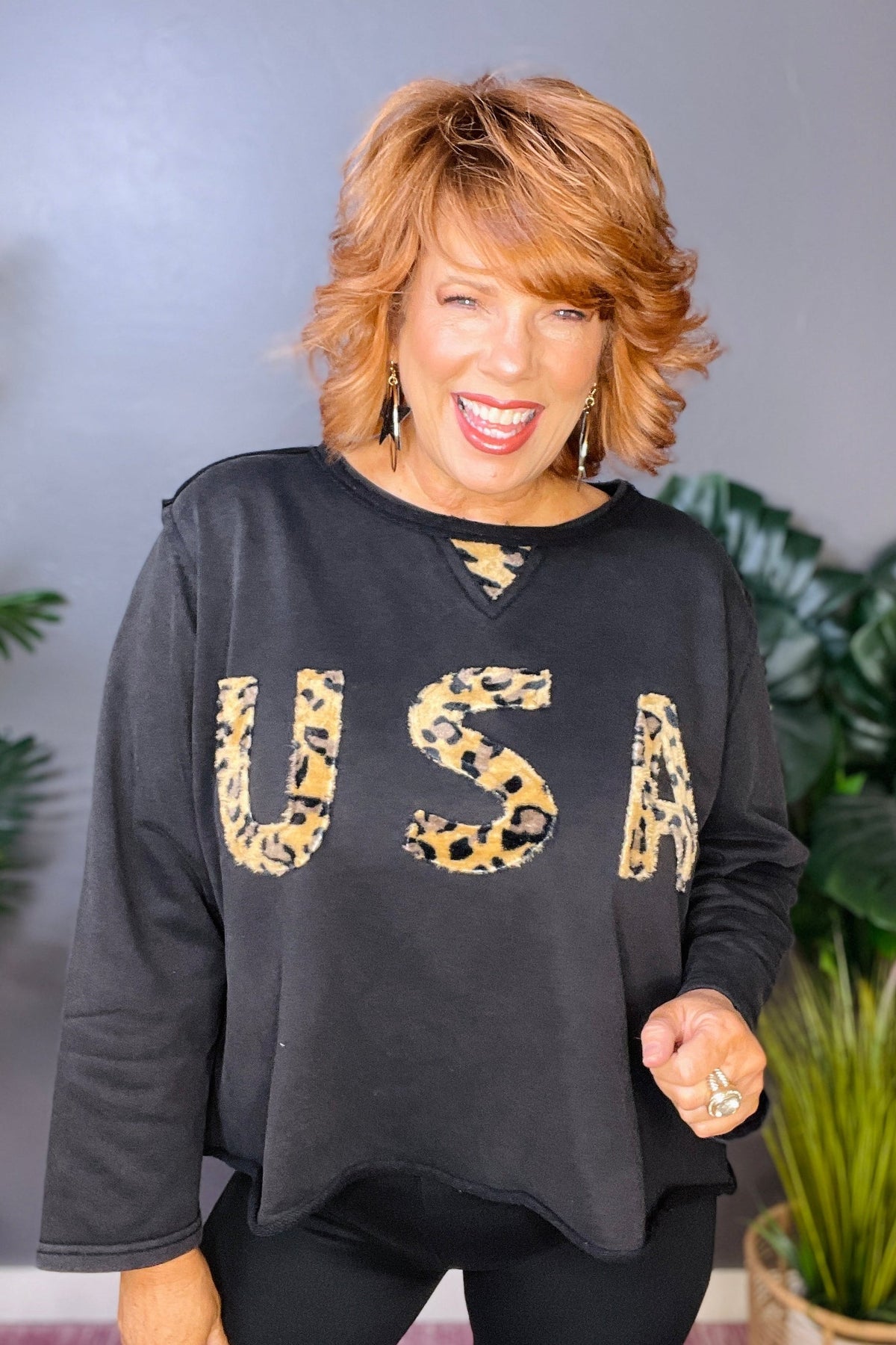 USA Letter Animal Patch Top