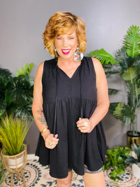 Girly Meets Chic Black Top - S725BK