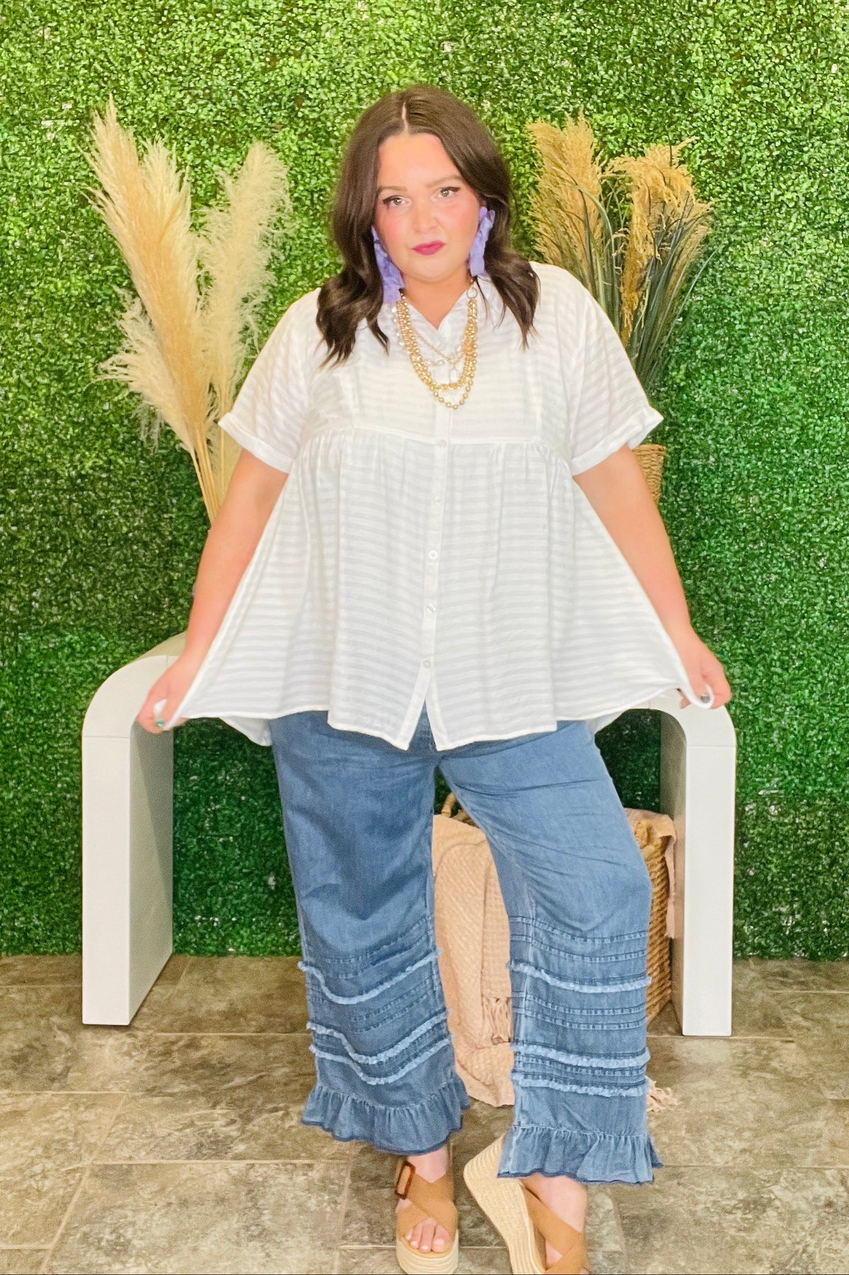 Sweet Whispers Off White Top - S548OW