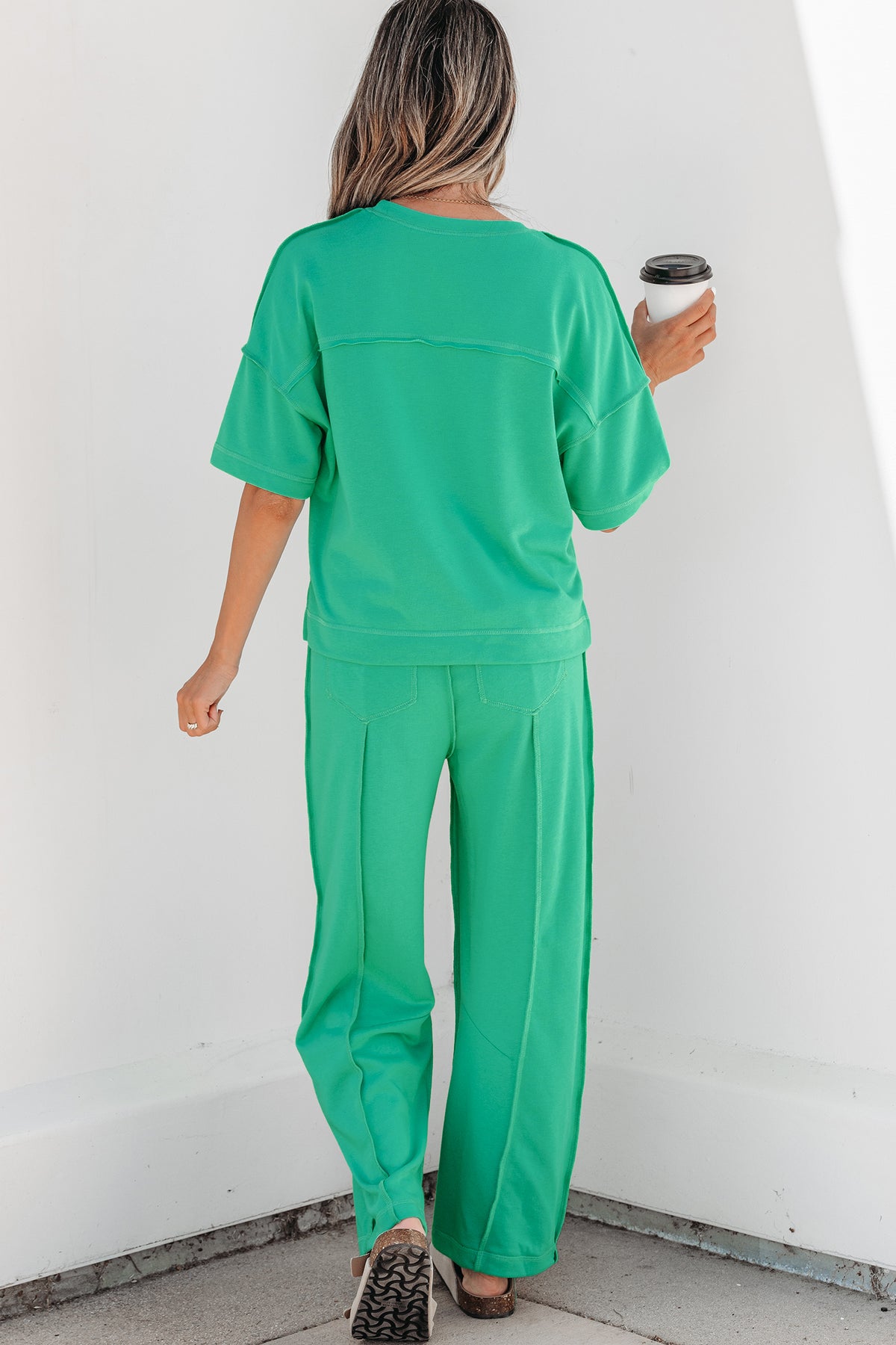 Here For It Mint Top and Barrel Pant Set