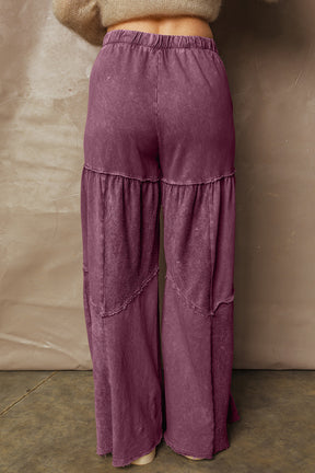 Everyday Comfort Wear Wild Ginger Mineral Wash Tiered Wide Leg Pants