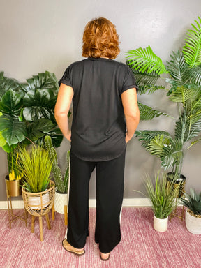 All The Comfort Black Ribbed Set - SET021BK