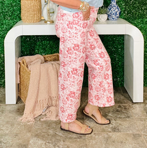 Show Off Pink Vintage Floral Jeans