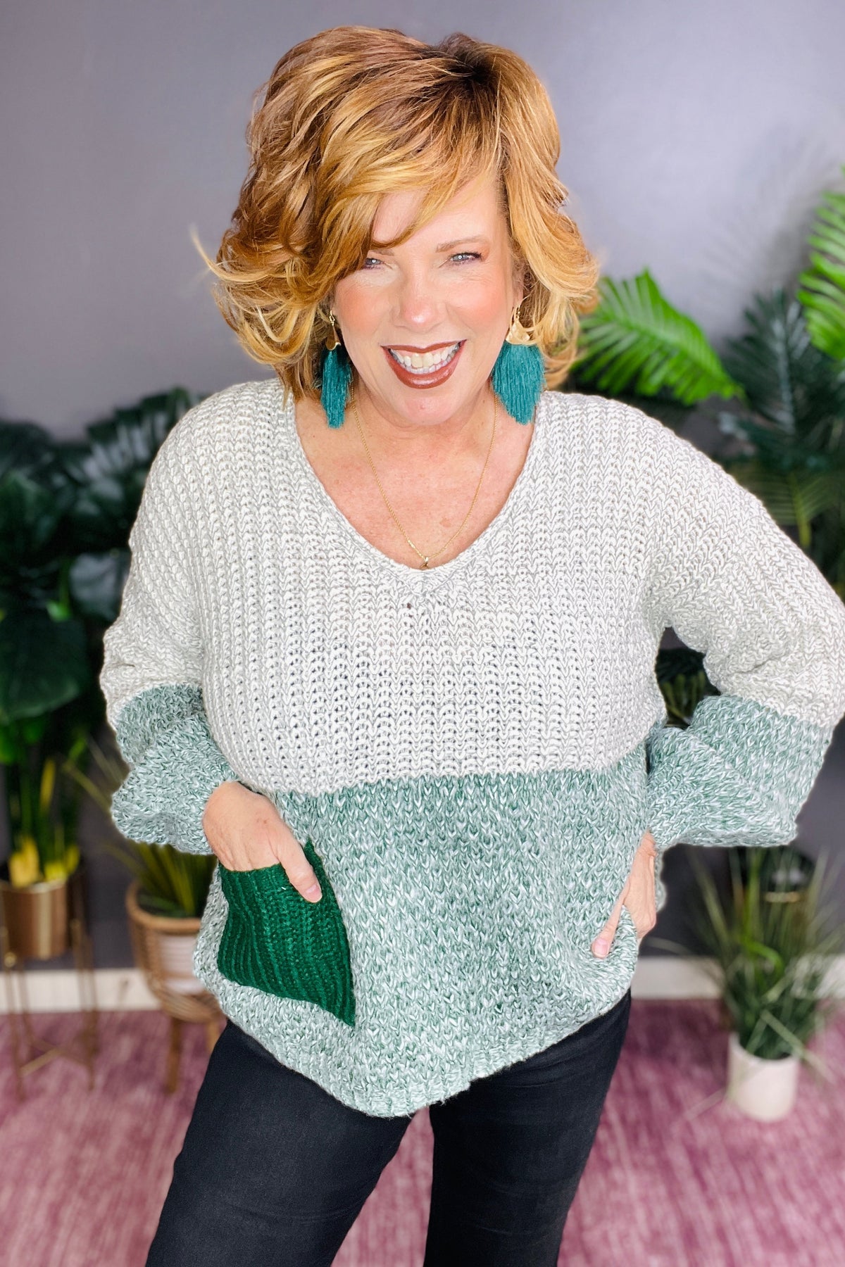 My Favorite Kind Green Sweater - S252GN