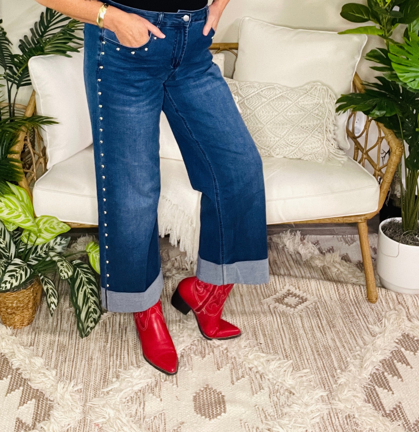 Edge Of Glam Studded Jeans (3 Colors)