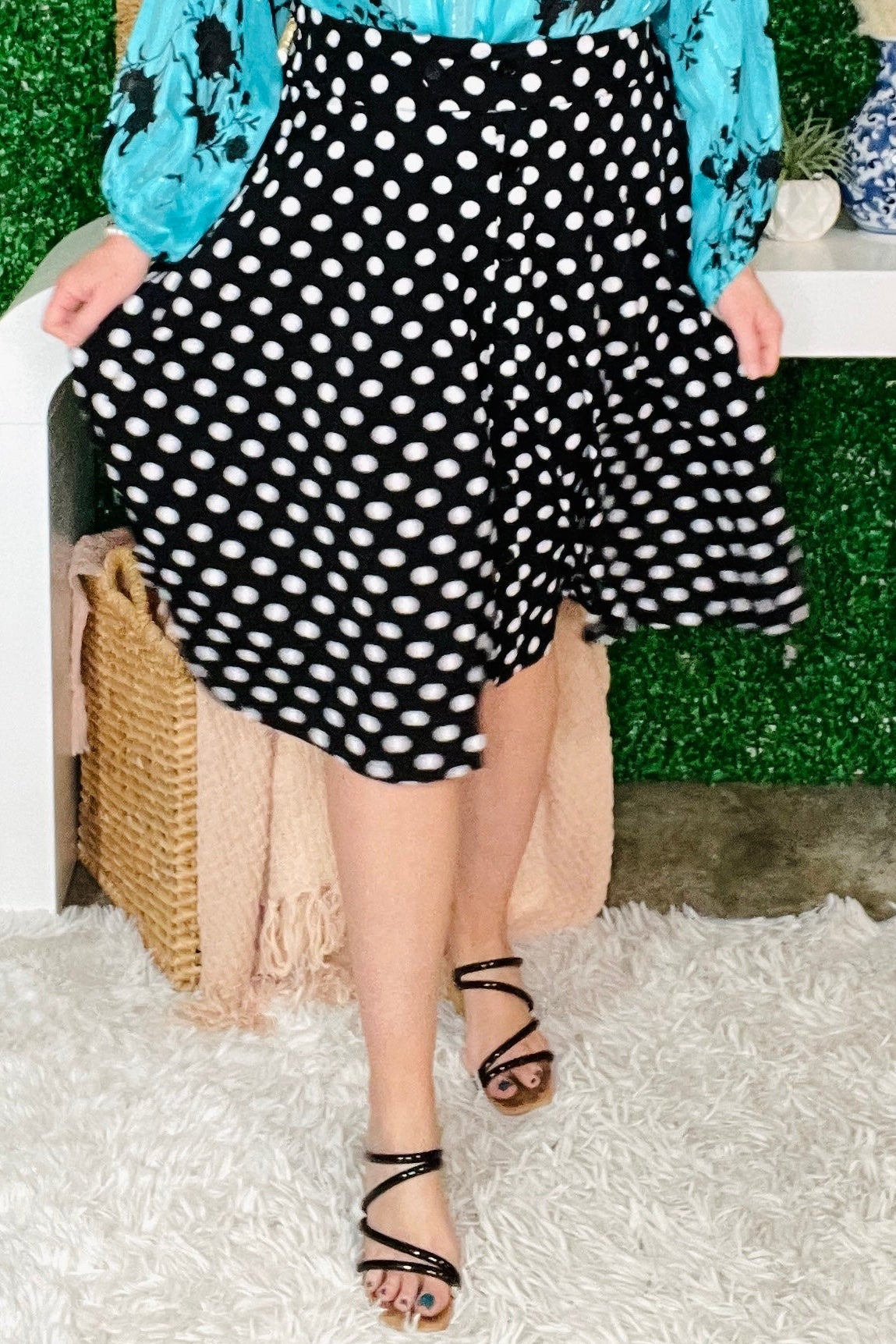 All Class Polka Dot Skirt - SK001BW
