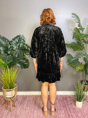Glam Made Easy Velvet Embroidered Dress - DR019BK
