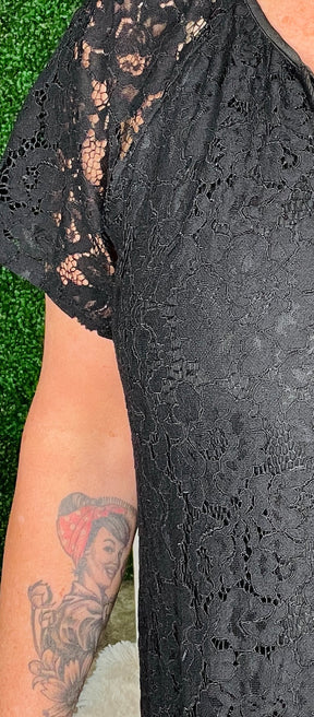 Always On My Mind Black Floral Lace Maxi Dress