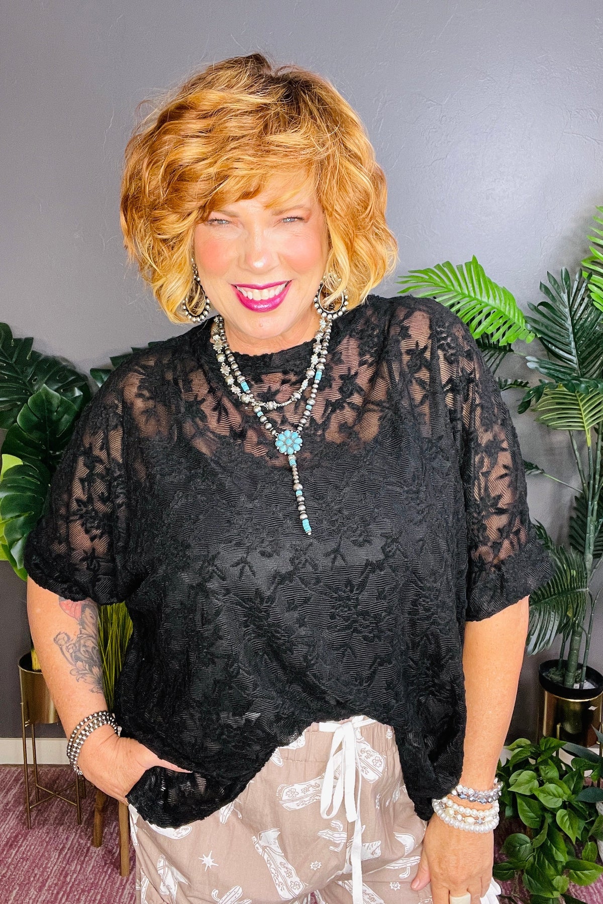 Rebel Romance Floral Lace Sheer Top (2 Colors)