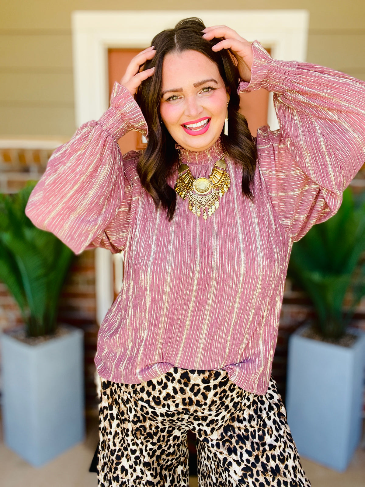 All That Glitters Mauve Top - S925MV