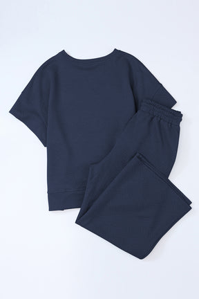 Set Things In Motion Navy Top and Drawstring Pants Set