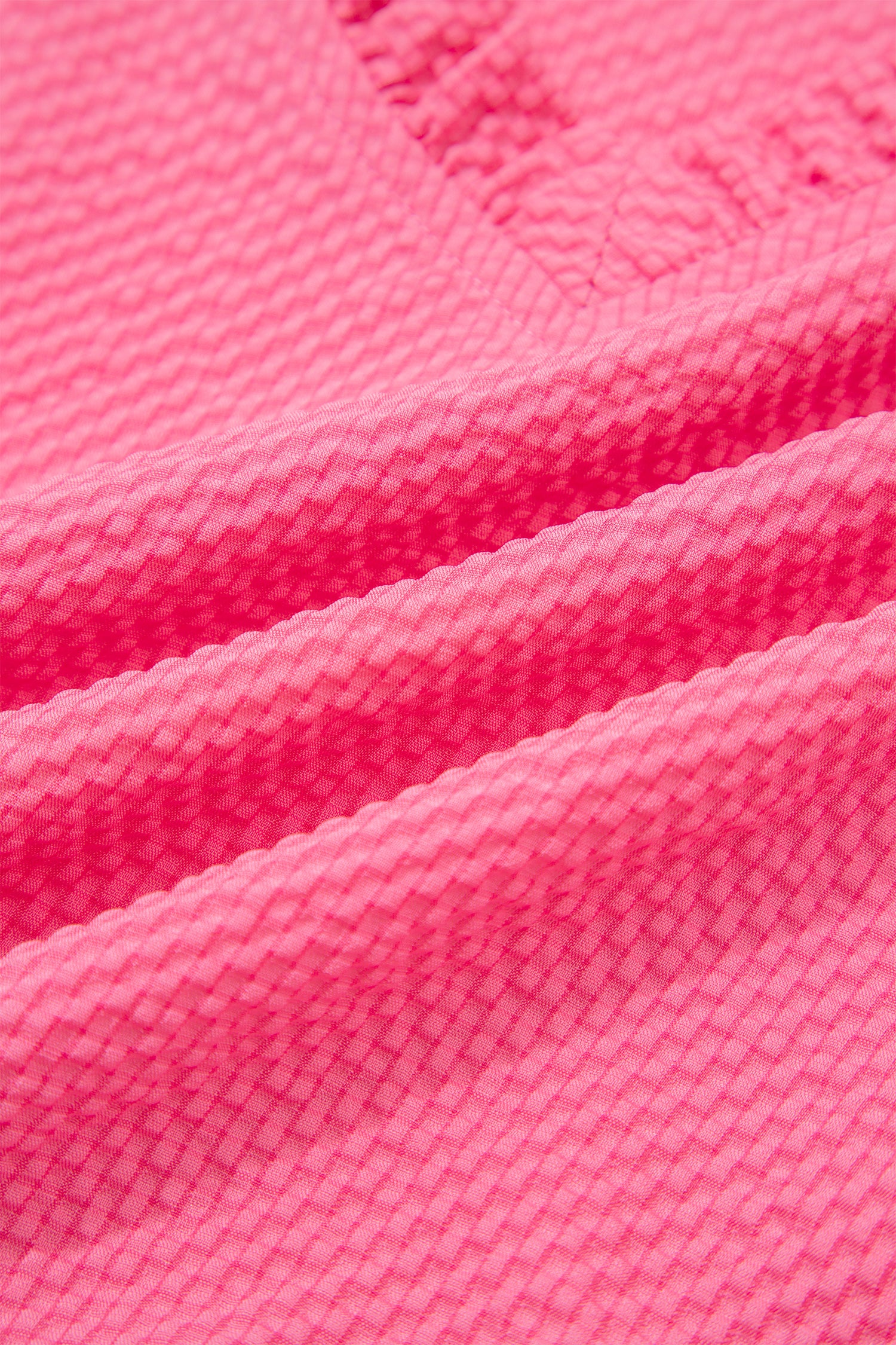 Pink All Day Embroidered Puff Sleeve Textured Top