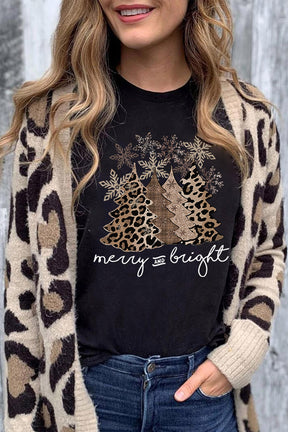 Leopard Christmas Tree Graphic Tee