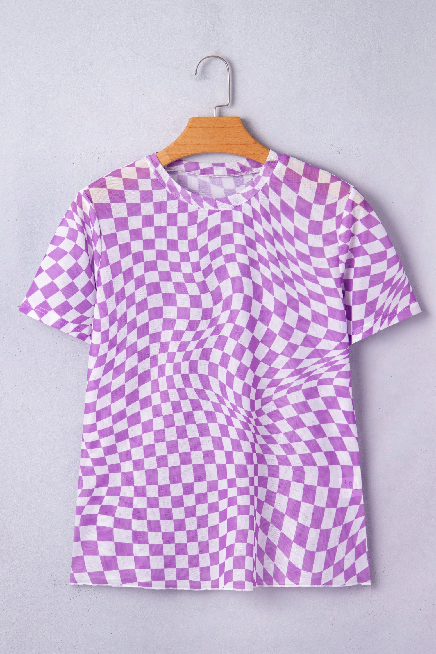 Check Yourself Purple Mesh Top