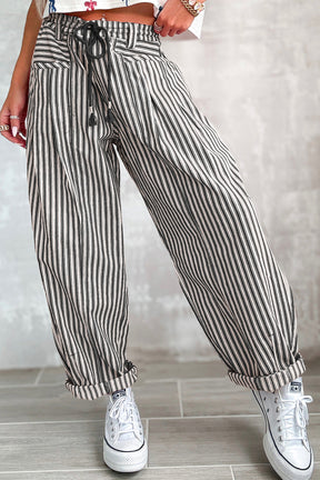 Stripe It Easy Black Pants