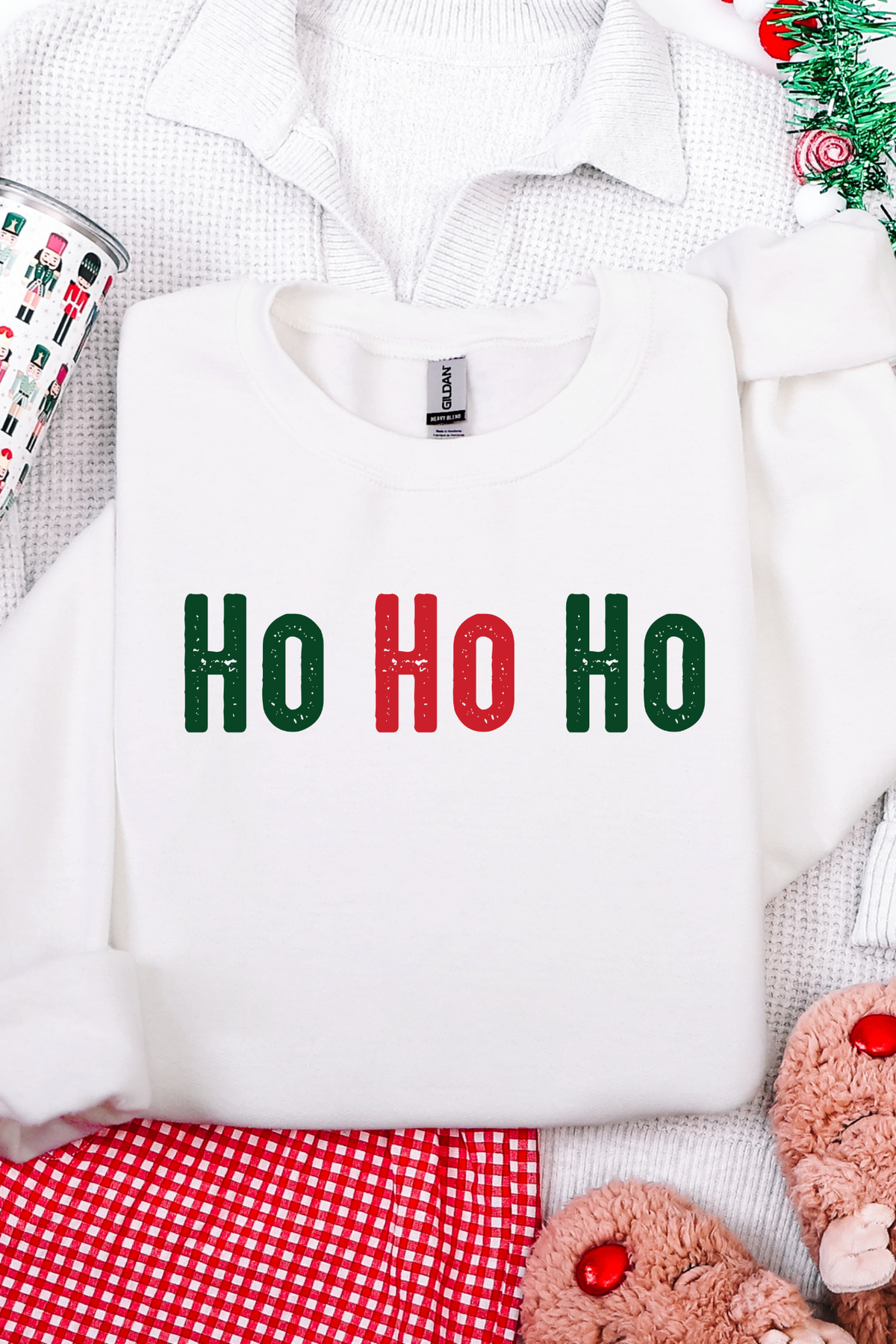 Ho Ho Ho Green & Red Graphic Tee and Sweatshirt