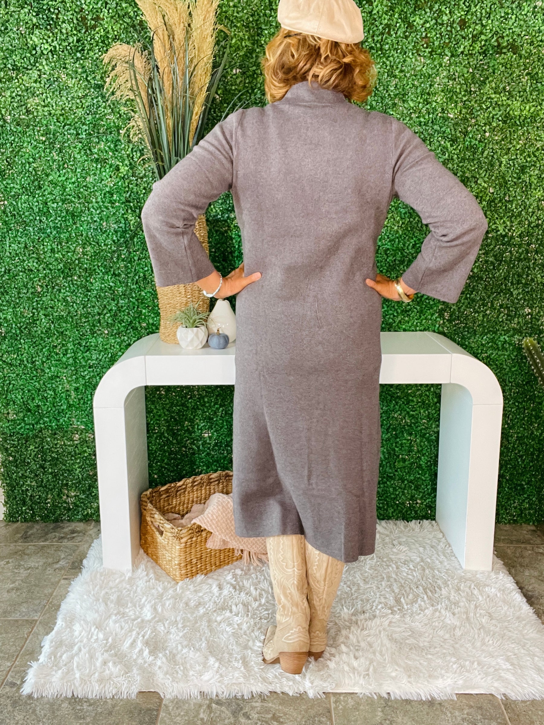 Simply Perfect Charcoal Knit Midi Dress - DR002CG