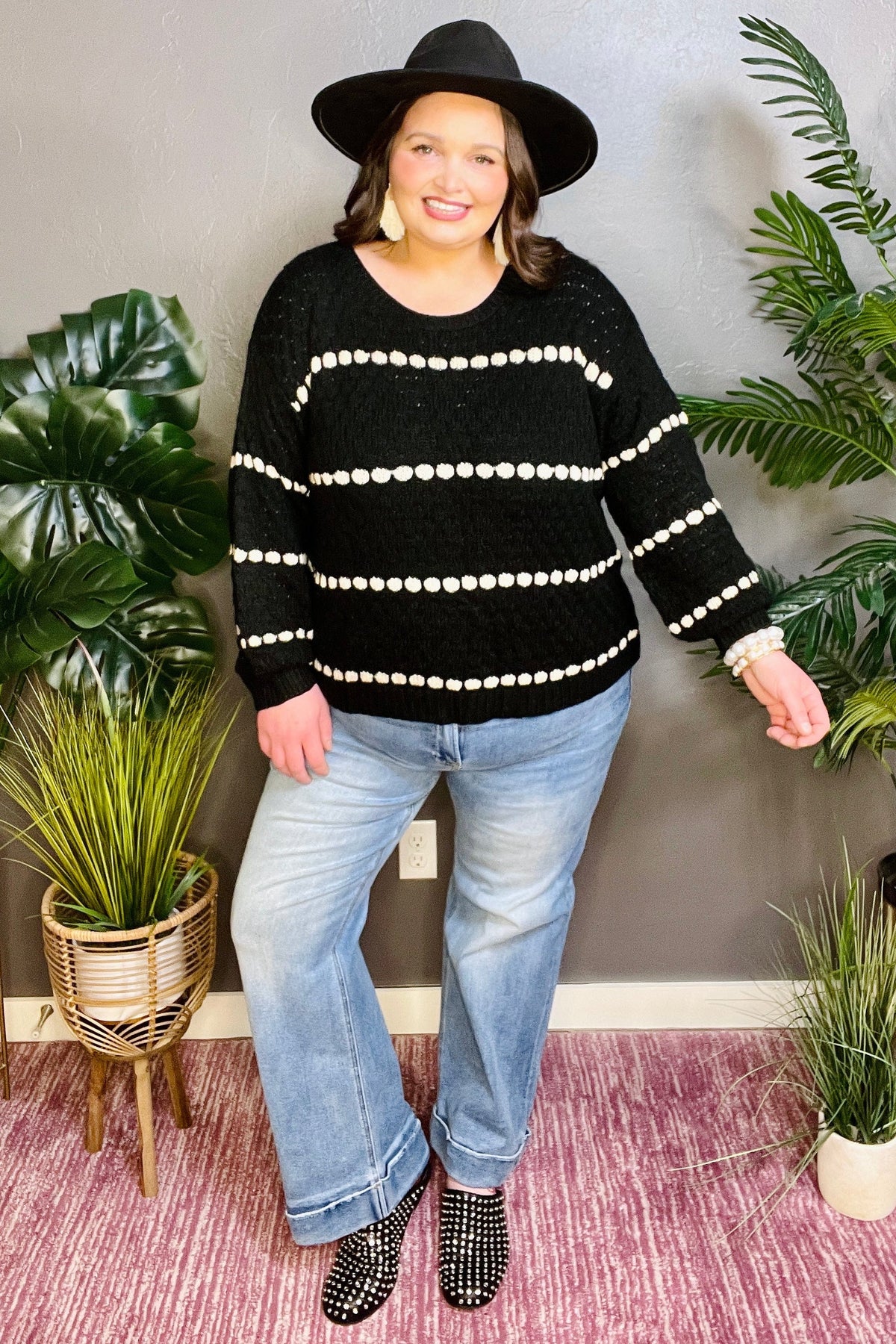 Between The Lines Sweater - S122BK