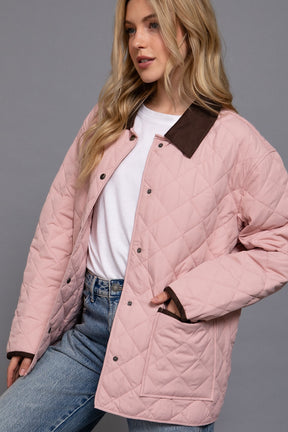Fashion Cover Girl Pink Quilted Jacket - OT009PK