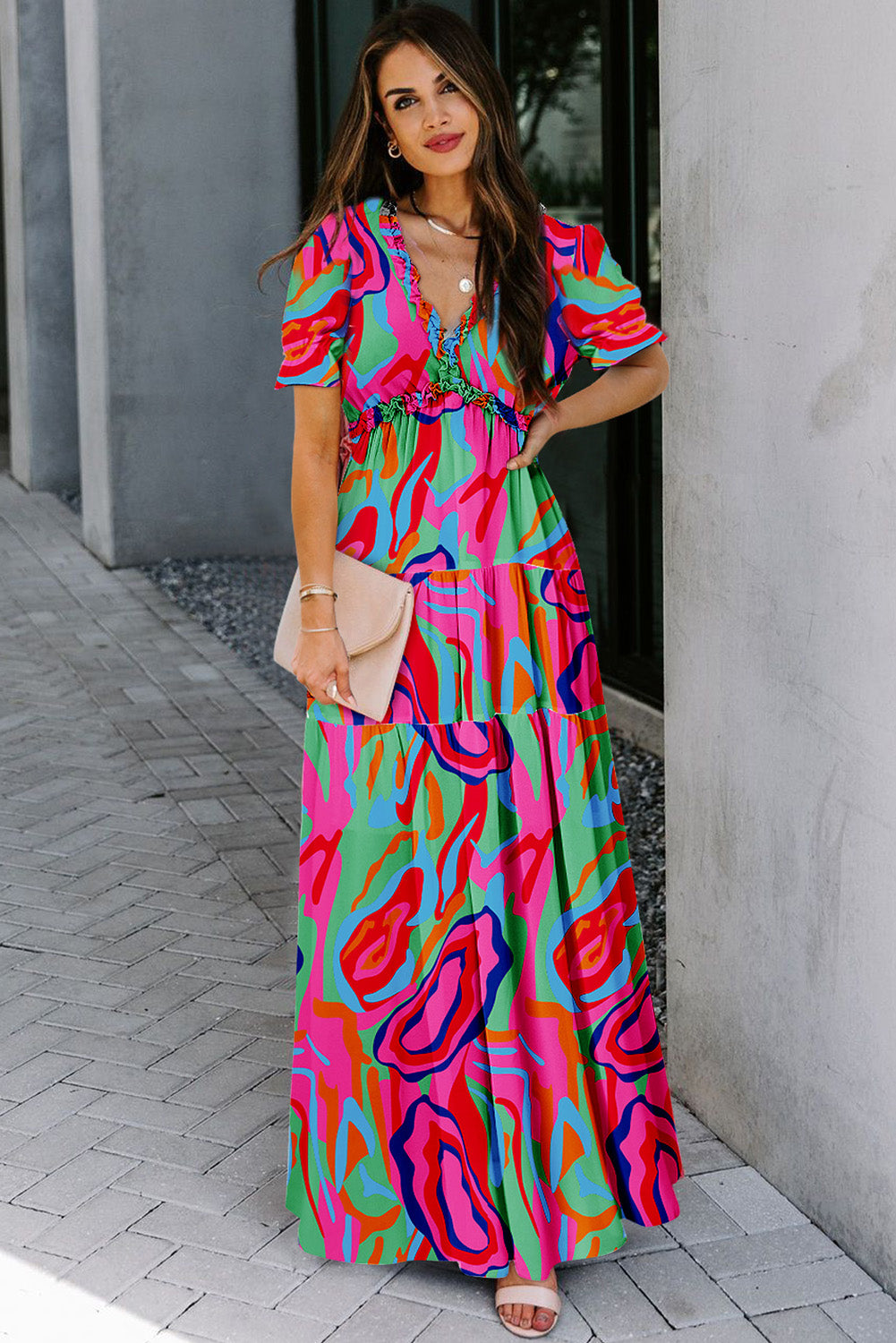 Favorite Forever Multicolor Floral Print Maxi Dress