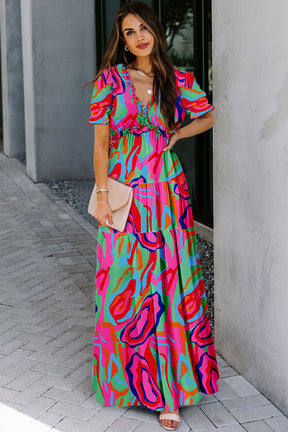 Favorite Forever Multicolor Floral Print Maxi Dress
