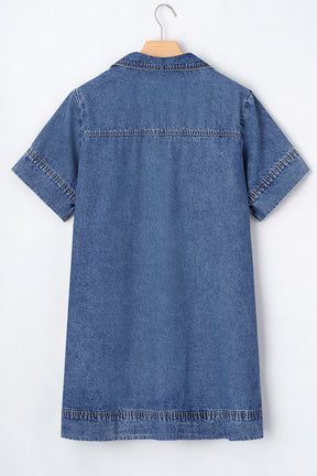 Rock The Denim Pocket Denim Mini Dress