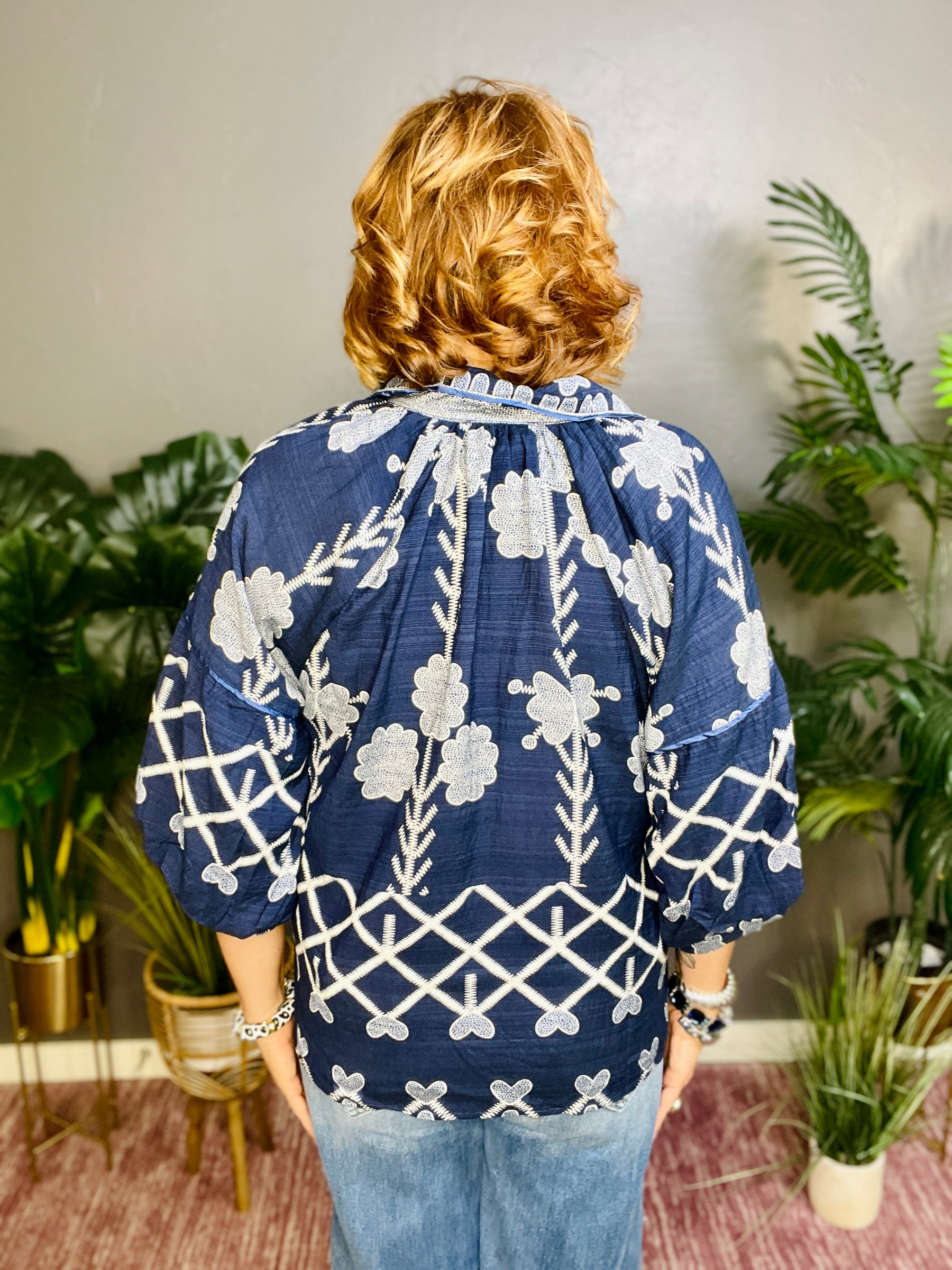 Easy Does It Navy Top - S082NV