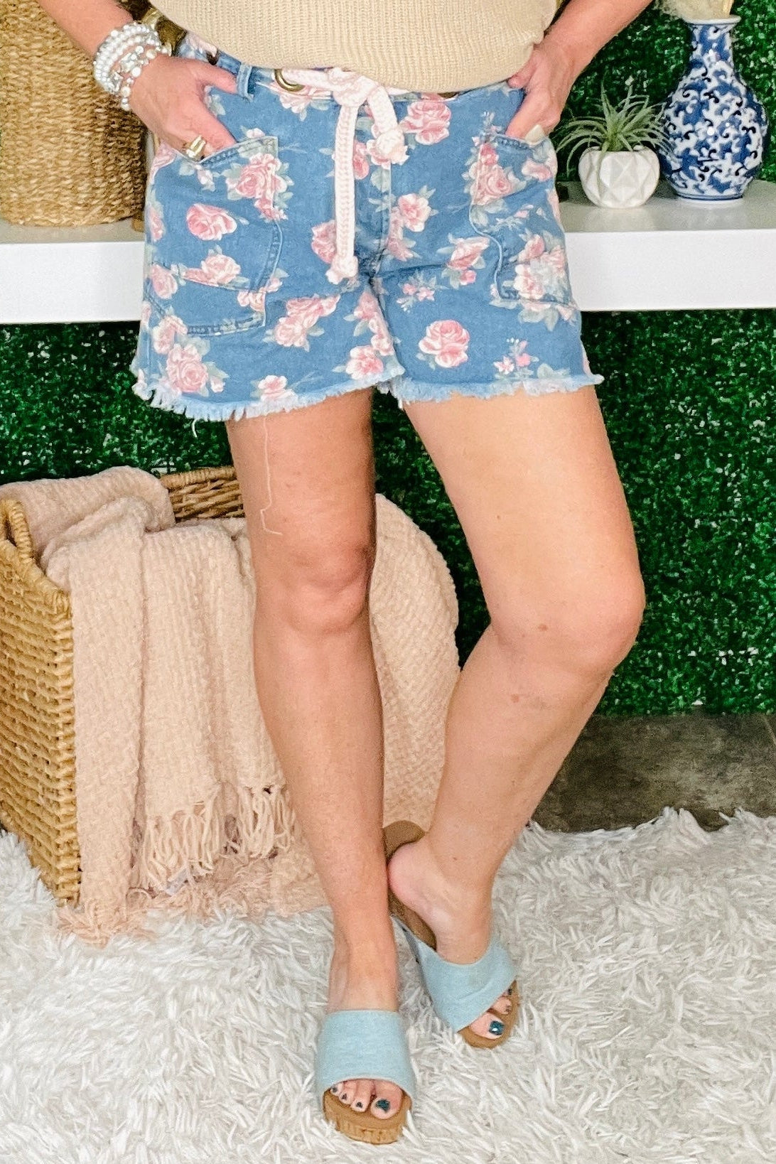 Here For The Fun Floral Short - SHR004DN