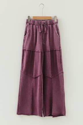Everyday Comfort Wear Wild Ginger Mineral Wash Tiered Wide Leg Pants