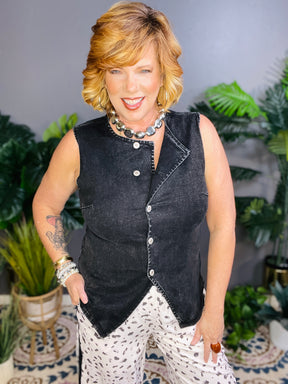 All Things Black Denim Vest