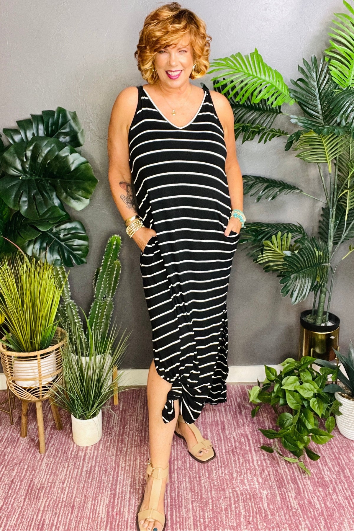 Signature Stripe Dress - DR135BK