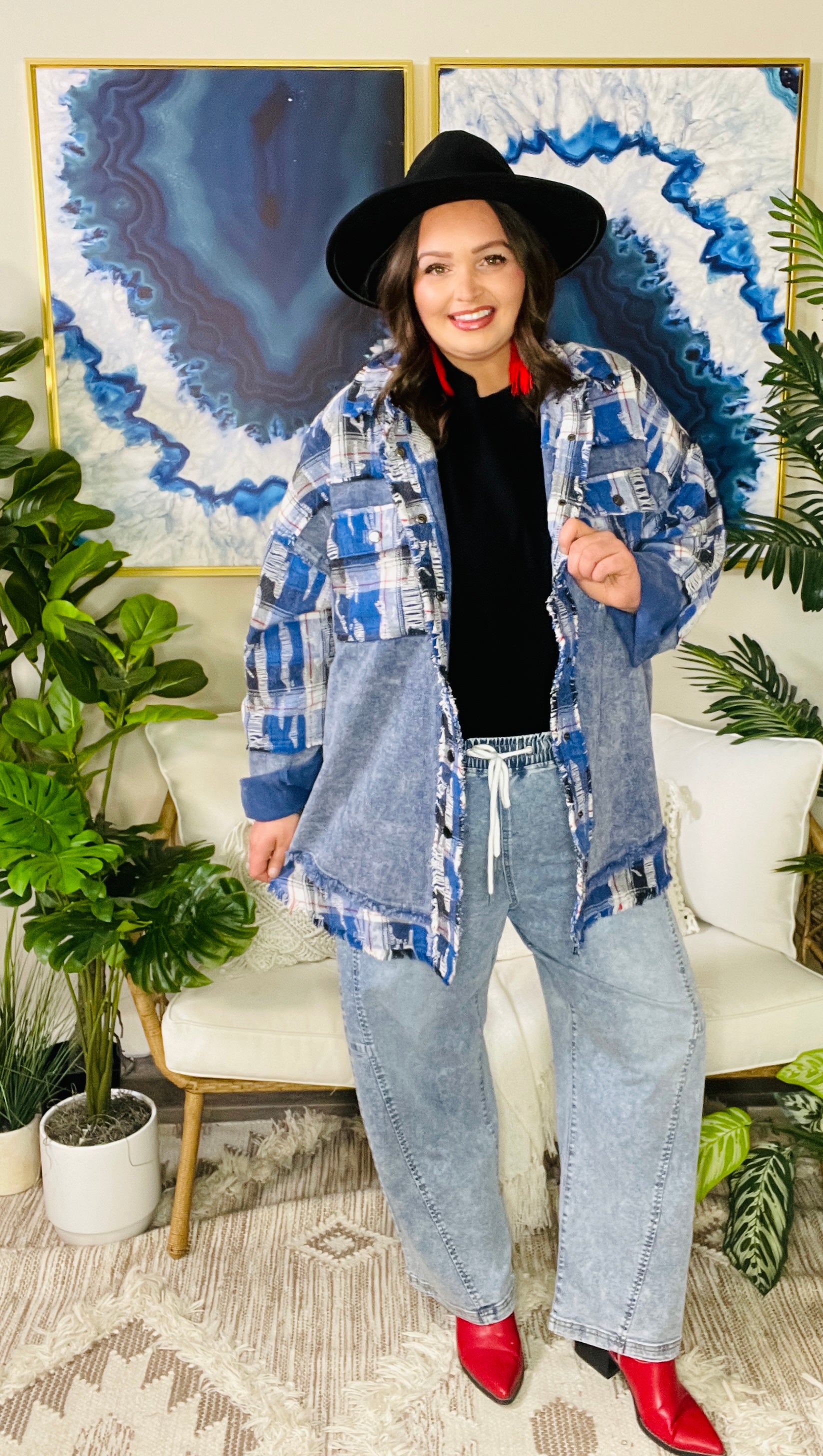 Plaid To The Bone Blue Shacket - OT209BL