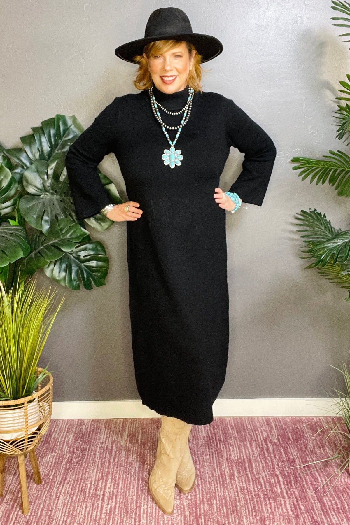 Simply Perfect Black Knit Midi Dress - DR017BK