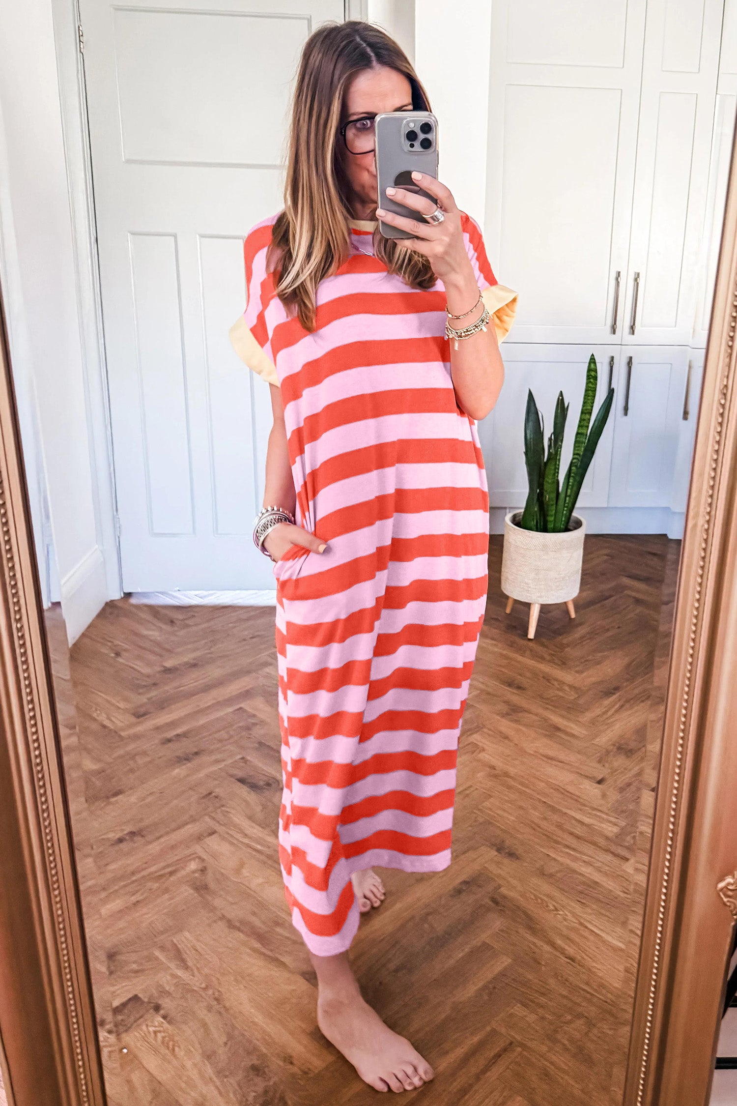 Cabana Cutie Stripe Cuffed Dress (2 Colors)
