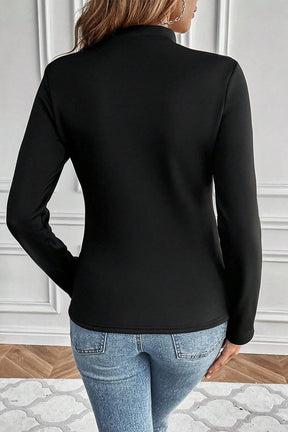 Cozy Girl Vibes Mock Neck Thermal Lined Top