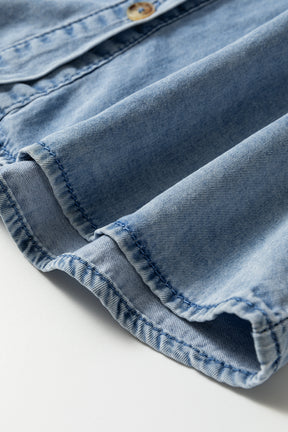 Denim Made Classic Ruffled Collar Denim Top