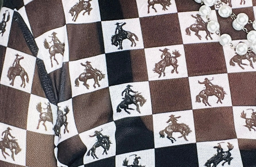 Yeehaw Cowboy Mesh Top - S248BW