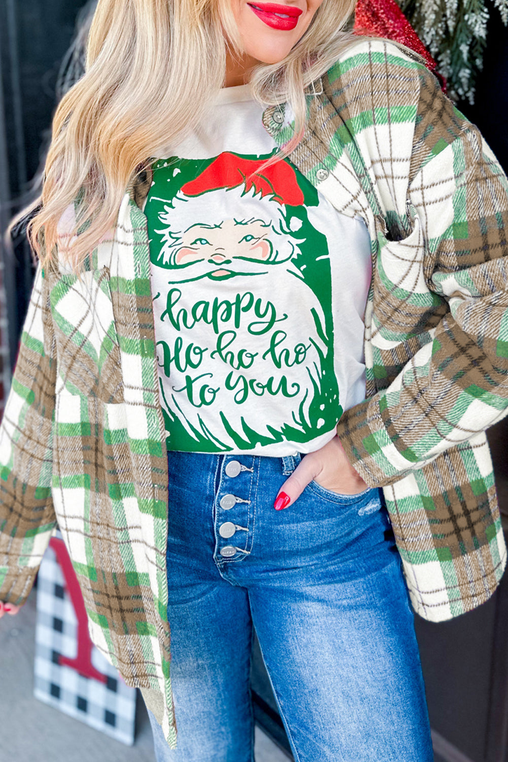 Home Sweet Home Plaid Flannel Shacket