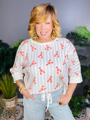 What's Crackin Lobster Waffle Knit Top