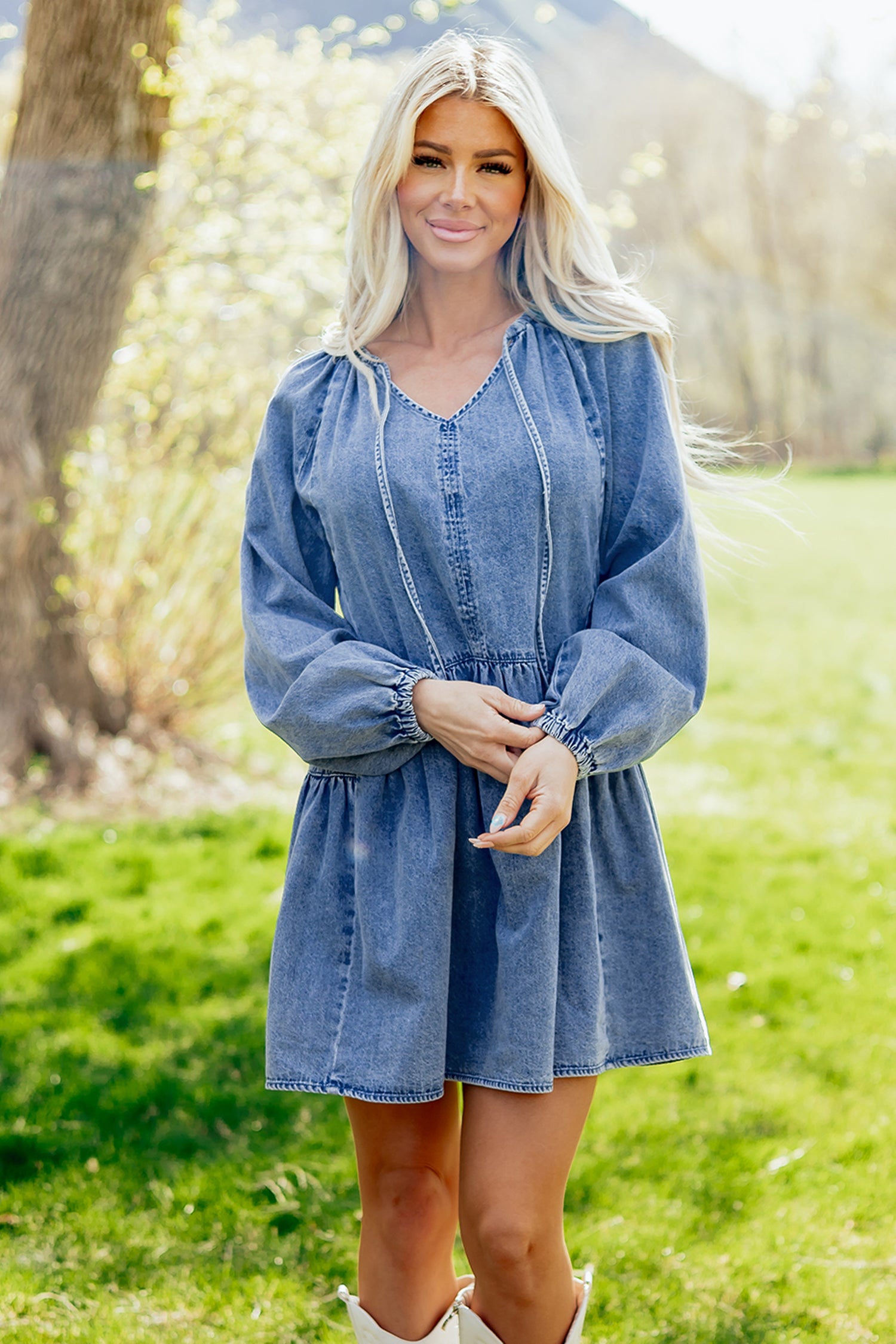 Flirty Meets Chic Denim Mini Dress