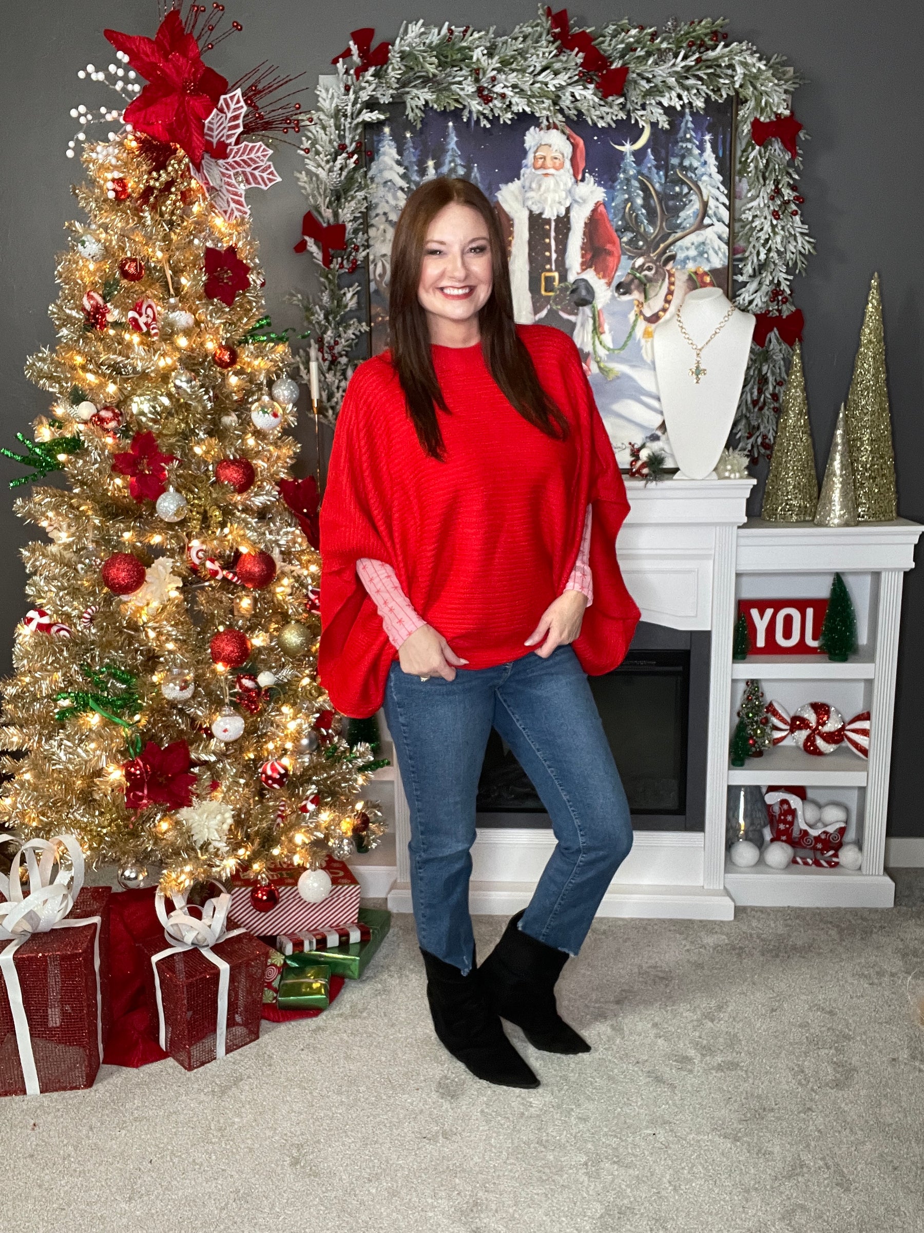 Pink And Red Bow Mesh Top - S144PK