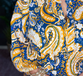 Paisley Perfection Hi Lo Teal Mix Top - S004TE