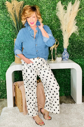 Dots On Repeat White Pants