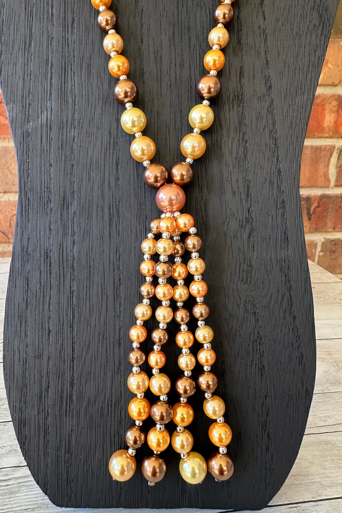 Brown Multi Tassel Necklace - N131BR
