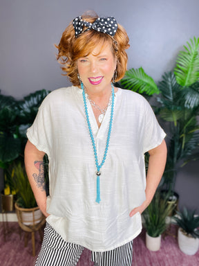 Living The Dream Cream Flowy Top