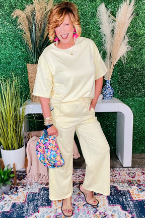 This Is It Yellow Cream Top And Pant Set