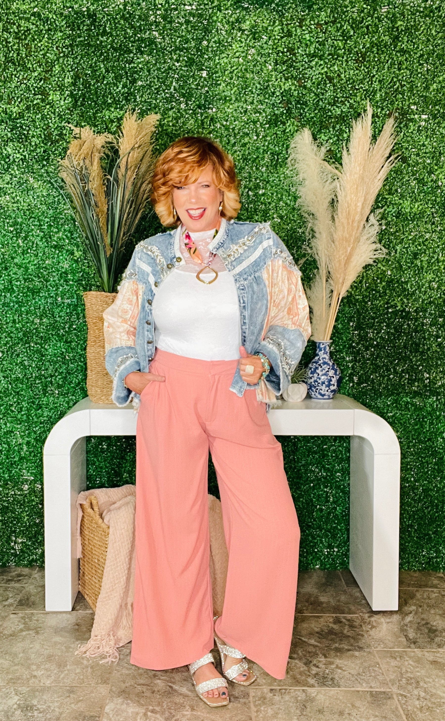 Carefree Moment Rose Wide Leg Pant - P090RO