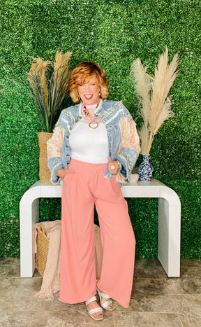 Carefree Moment Rose Wide Leg Pant - P090RO
