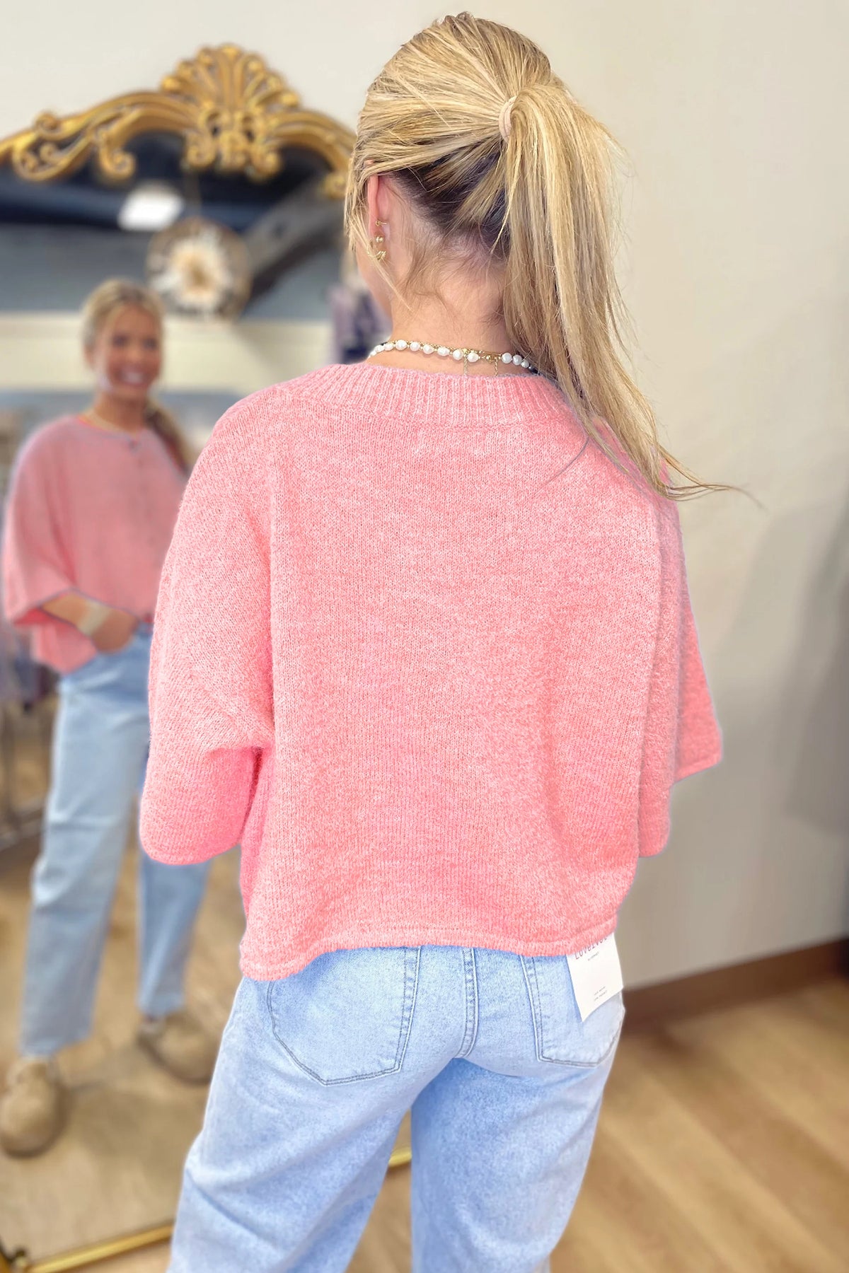 Easy To Style Peach Knit Sweater Cardigan